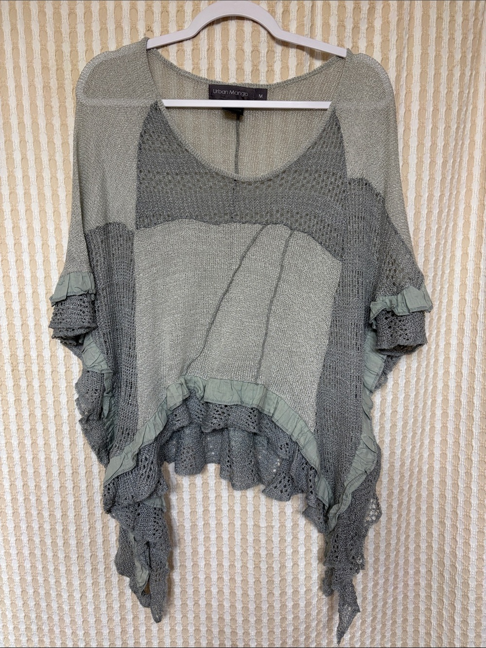 Gray boutique ruffle Sweater